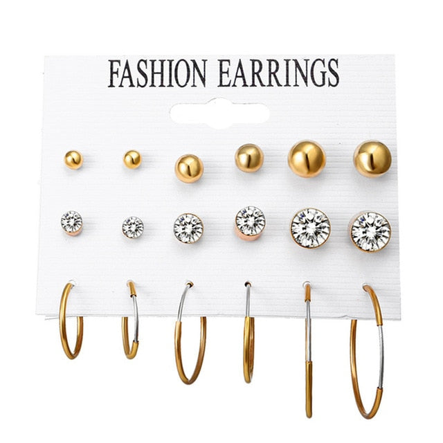Minimalist Mixed Small Earrings Set Simple Geometric Stud Earrings for Women Girls Tiny Ear Studs Pendientes Kleine Oorbellen