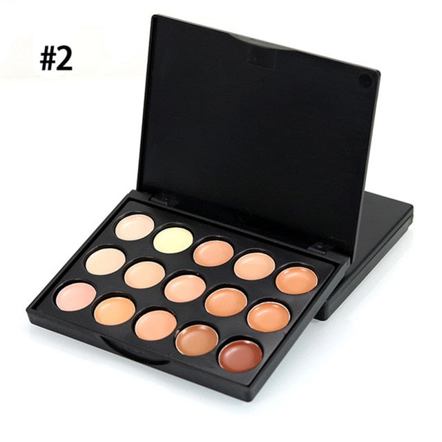 New Face Concealer Makeup Palette +Brushes +Puff Face Base Foundation