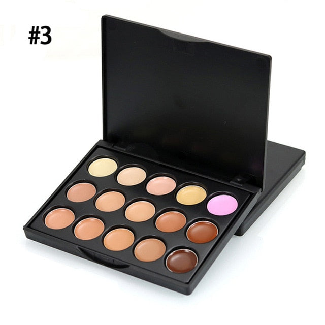 New Face Concealer Makeup Palette +Brushes +Puff Face Base Foundation