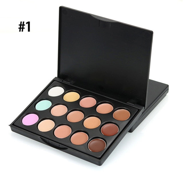 New Face Concealer Makeup Palette +Brushes +Puff Face Base Foundation
