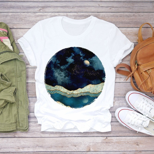 Women Summer Short Sleeve Floral T-shirts