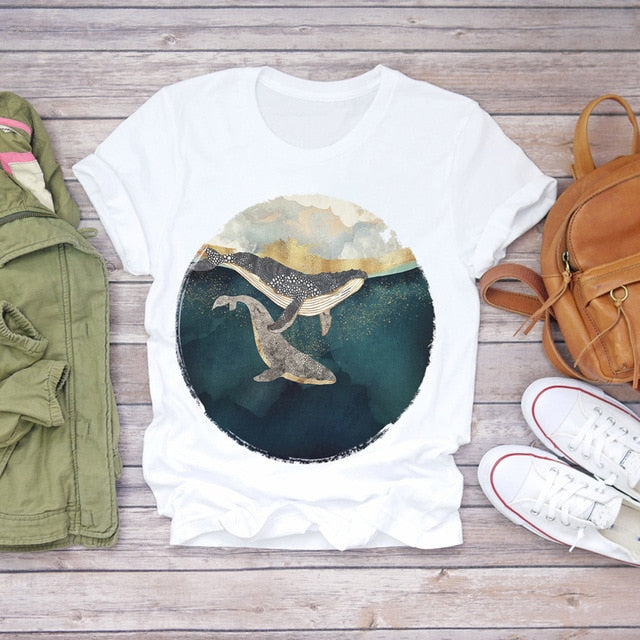 Women Summer Short Sleeve Floral T-shirts