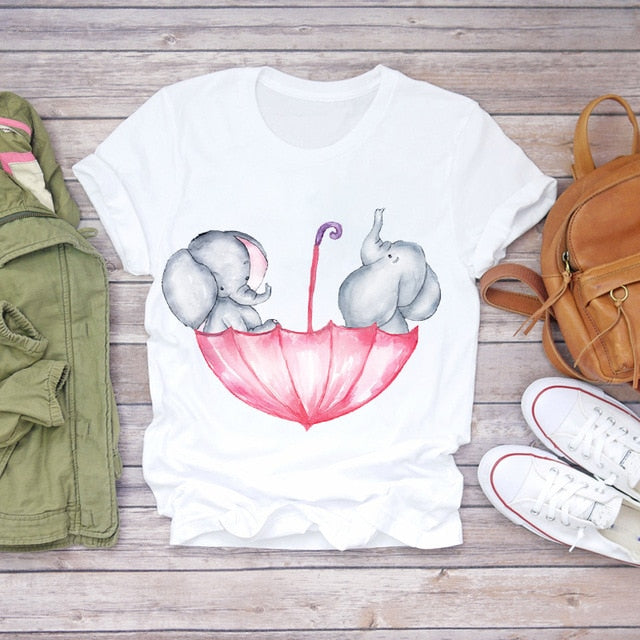 Women Summer Short Sleeve Floral T-shirts