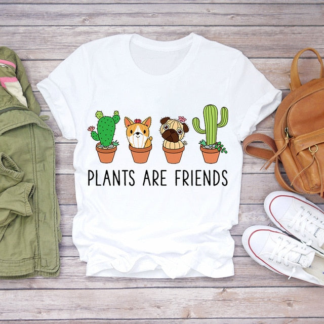 Women Summer Short Sleeve Floral T-shirts