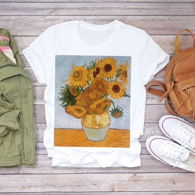 Women Summer Short Sleeve Floral T-shirts