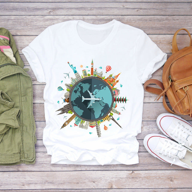 Women Summer Short Sleeve Floral T-shirts