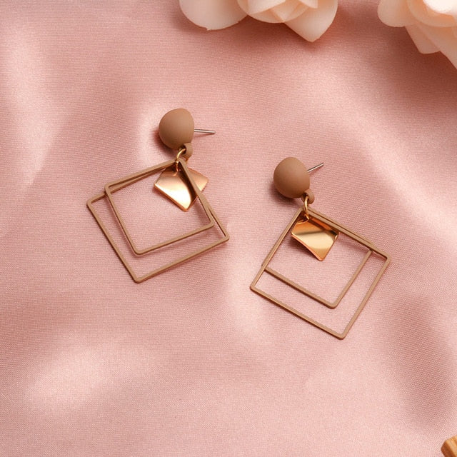 X&P New Fashion Round Dangle Drop Korean Earrings