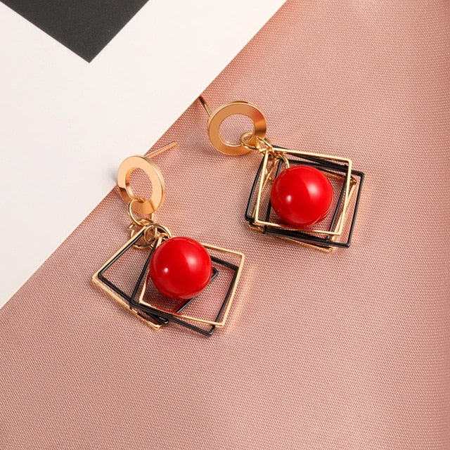 X&P New Fashion Round Dangle Drop Korean Earrings