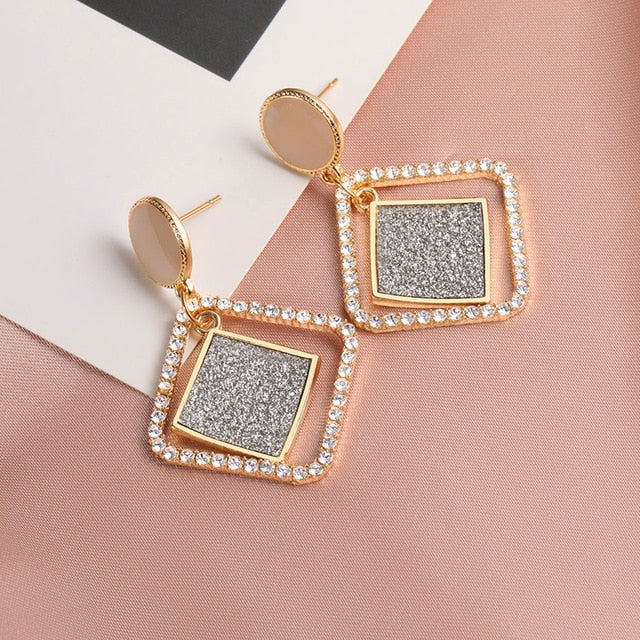 X&P New Fashion Round Dangle Drop Korean Earrings