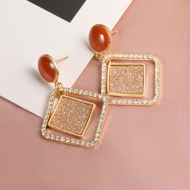 X&P New Fashion Round Dangle Drop Korean Earrings