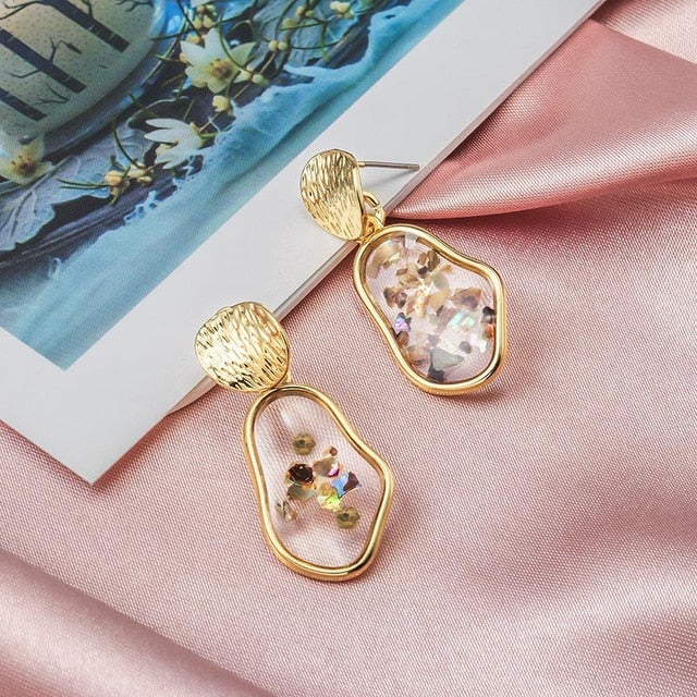 X&P New Fashion Round Dangle Drop Korean Earrings