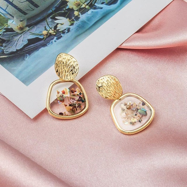 X&P New Fashion Round Dangle Drop Korean Earrings