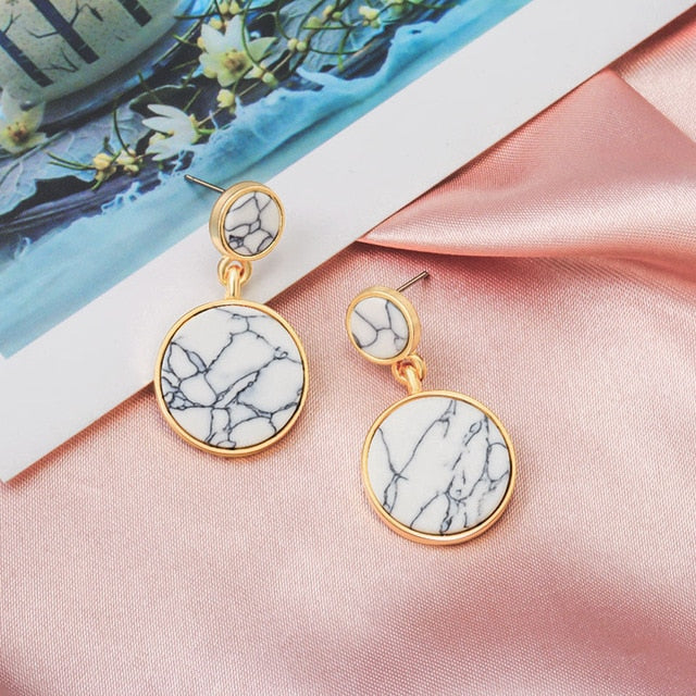 X&P New Fashion Round Dangle Drop Korean Earrings