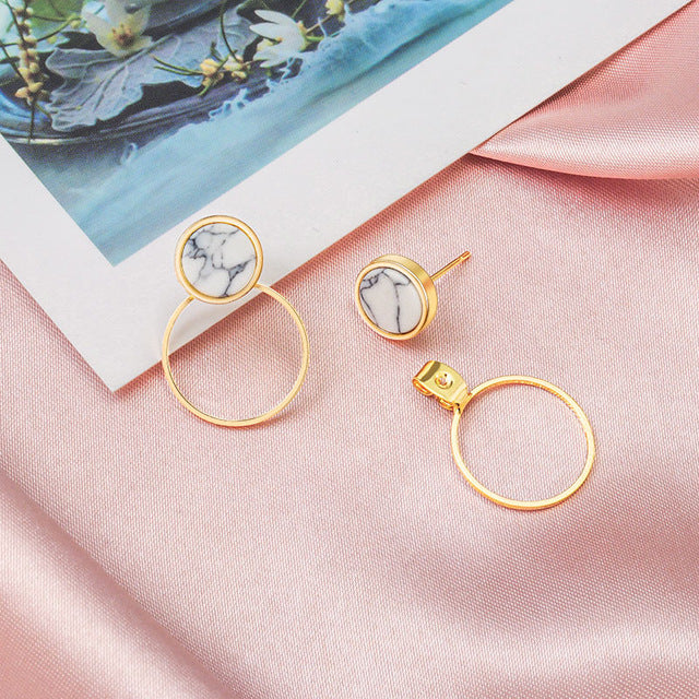 X&P New Fashion Round Dangle Drop Korean Earrings