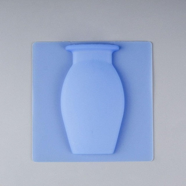 Wall Hanging Floret Bottle Silicone Vase Container Magic Sticker On Glass Wall Plant  Flower Pots Silicone Sticky Container Home