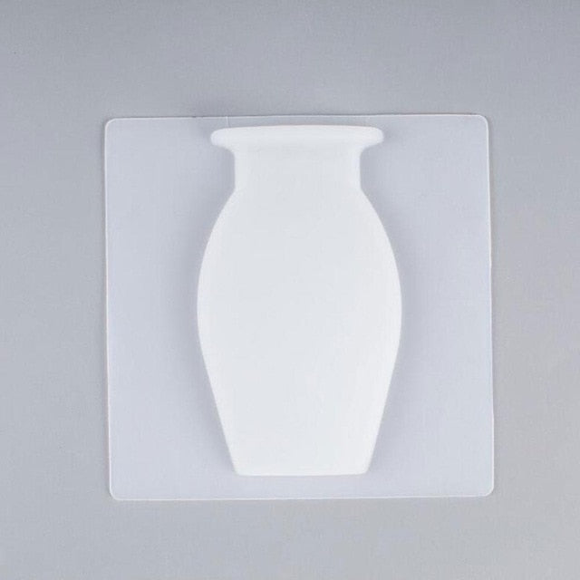 Wall Hanging Floret Bottle Silicone Vase Container Magic Sticker On Glass Wall Plant  Flower Pots Silicone Sticky Container Home