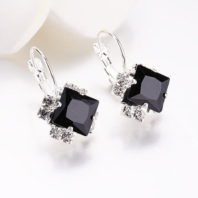 Crystal square earrings