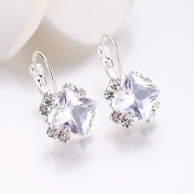 Crystal square earrings