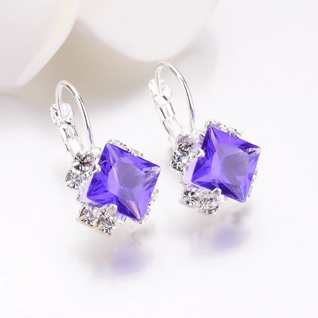 Crystal square earrings