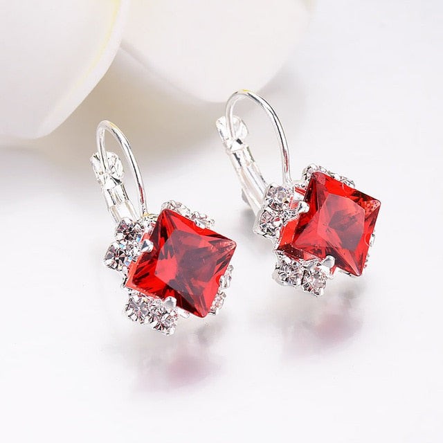Crystal square earrings