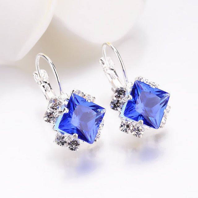 Crystal square earrings