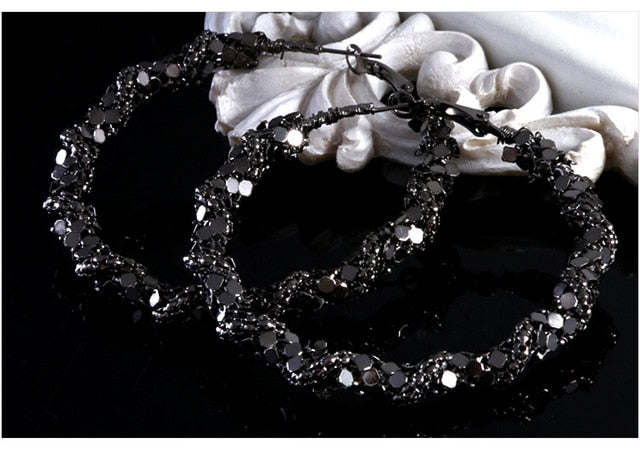 clearance 1 Mori temperament personality hopp rhinestone pearl sparkling Earrings  big women ear decoration