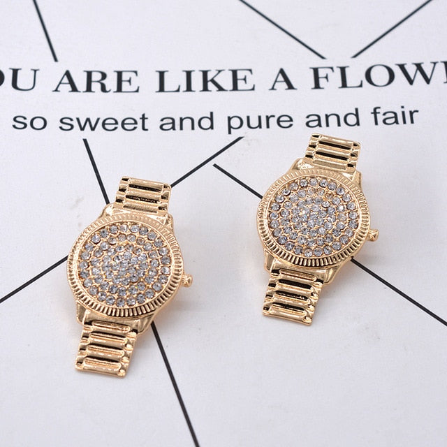 clearance 1 Mori temperament personality hopp rhinestone pearl sparkling Earrings  big women ear decoration