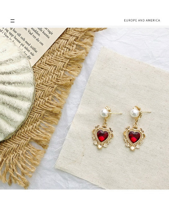 clearance 1 Mori temperament personality hopp rhinestone pearl sparkling Earrings  big women ear decoration