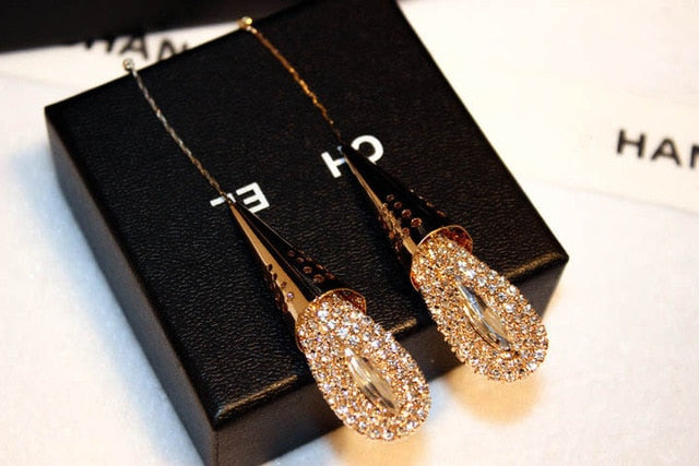 clearance 1 Mori temperament personality hopp rhinestone pearl sparkling Earrings  big women ear decoration